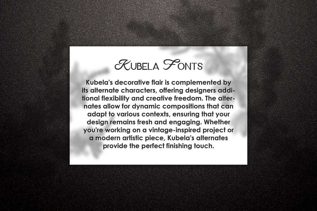 Kubela | Decorative Font Type, a Serif Font by filosovis (Photo 5 of 5)