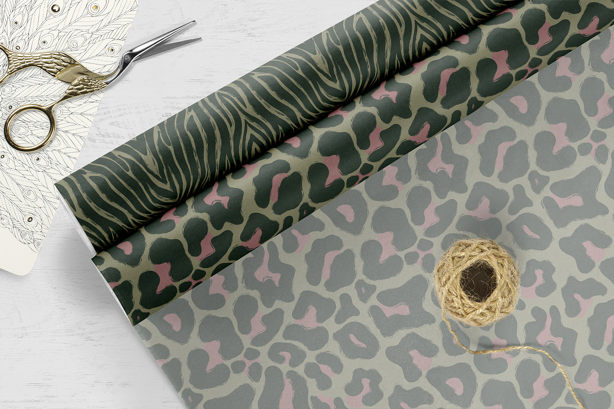 Wild Animal Print Set Modern Vintage, a Pattern Graphic by Oksana Dovhopol Art (Photo 4 of 19)