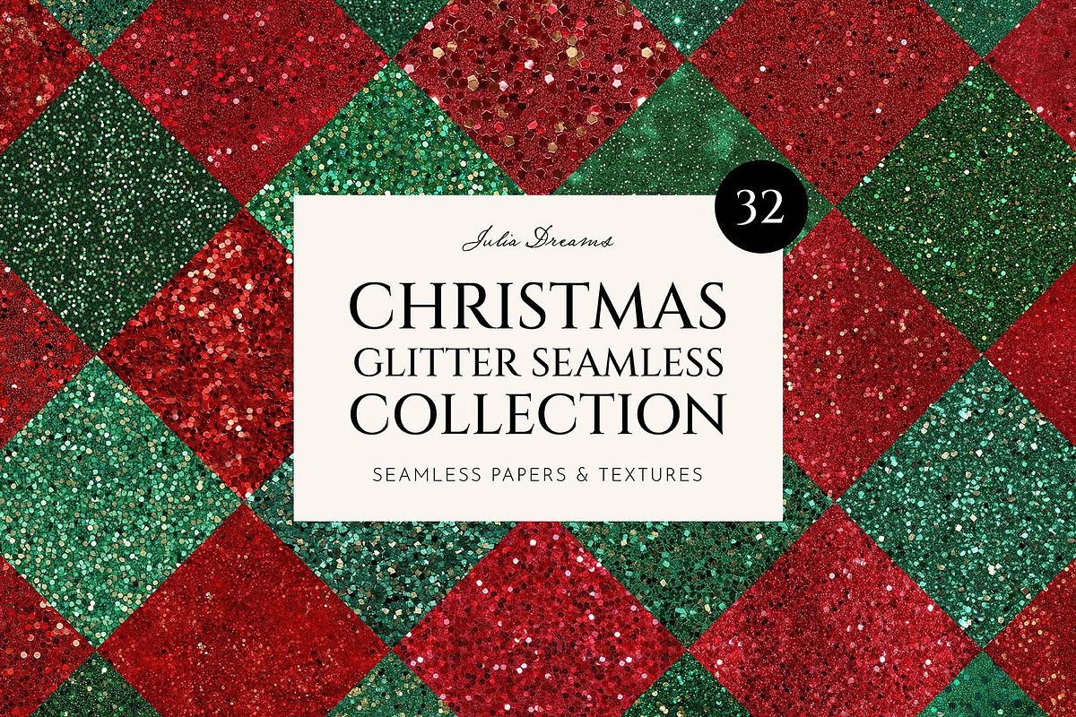 Christmas Glitter Seamless Textures, a Texture Graphic by Julia Dreams (Photo 1 of 7)