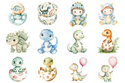 Dinosaur Nursery Baby Shower Clipart, a Seasonal Illustration by CitraGraphics (Thumbnail 3 of 7)