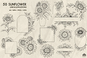 Sunflowers line art + Procreate, a Decorative Illustration by Skliarova (Thumbnail 3 of 5)