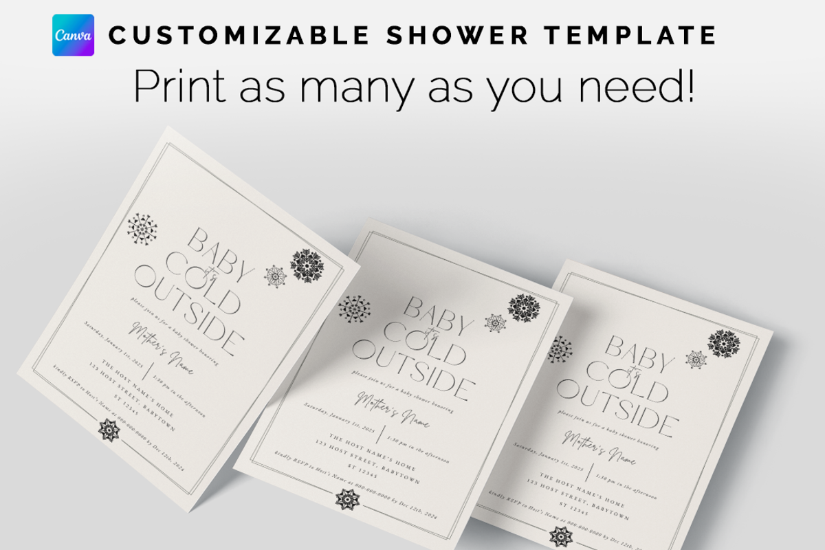Minimalist Winter Baby Shower Invite, an Invitation Template by Bdemm Studio (Photo 9 of 9)