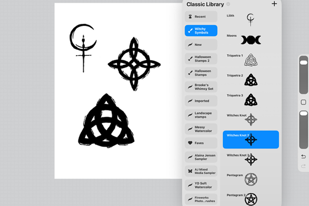 13 Witchy Symbols Procreate Stamps, a Brush Add-On by Willow Paige Farms (Photo 3 of 4)