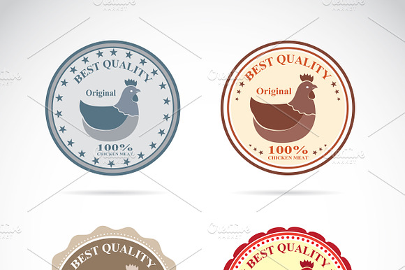 Set Of Vector An Hen Label
