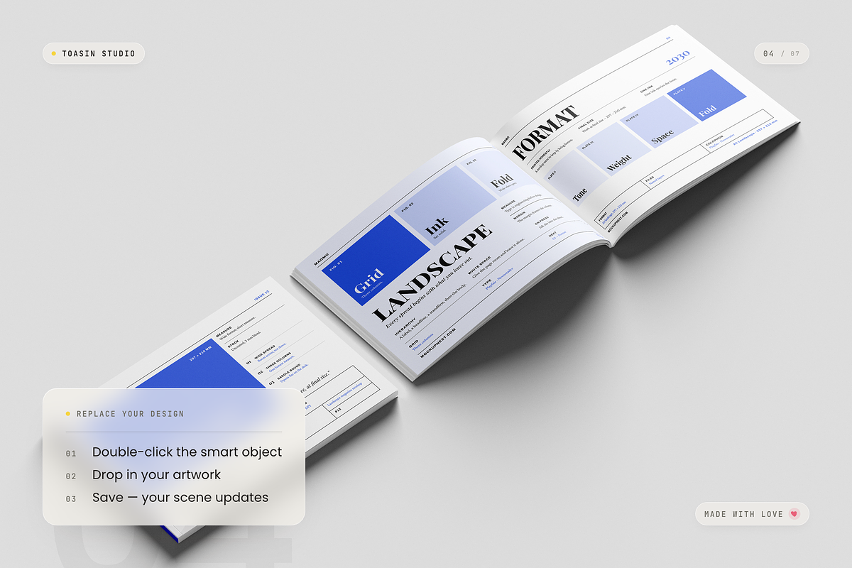 A4 Landscape Magazine Mockup, a Books & Magazine Mockup by Toasin Studio (Photo 4 of 7)