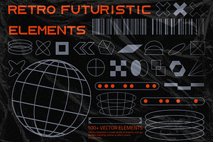 100+ Retro Futuristic Elements