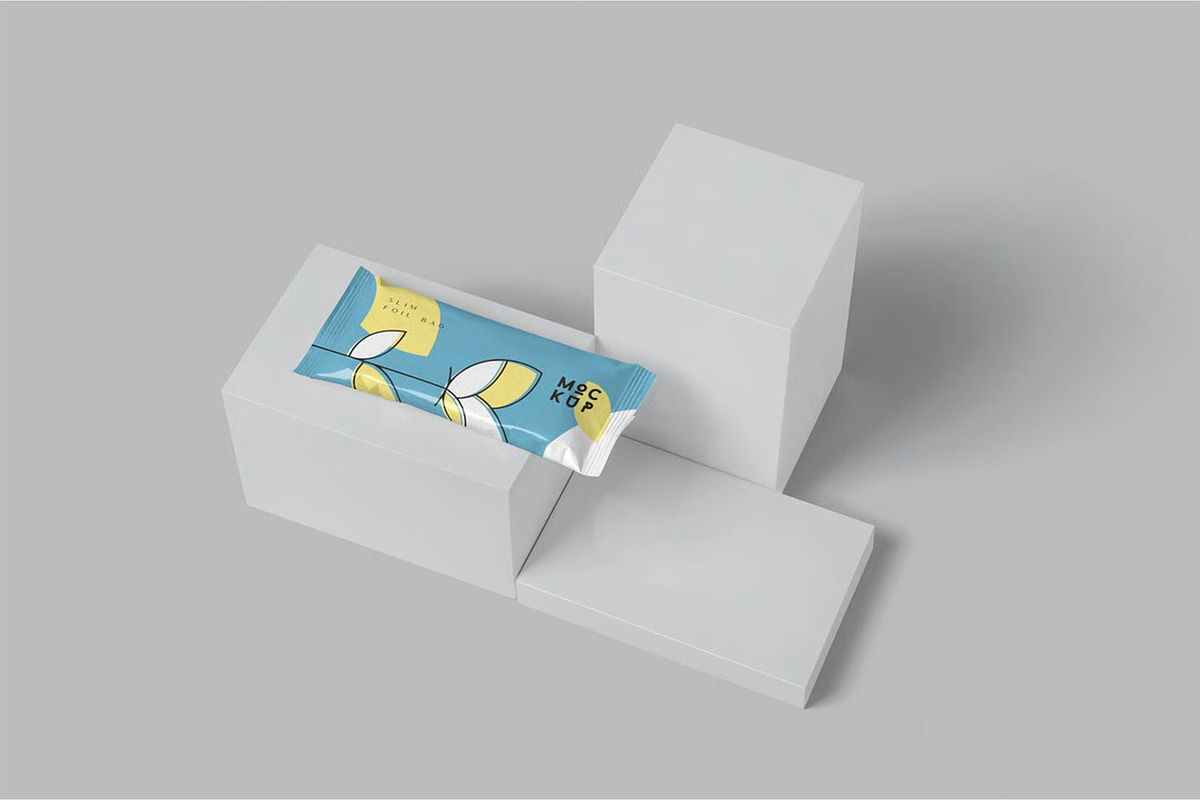 Small Slim Foil Bag Mockups, a Packaging Mockup by megostudi0 (Photo 4 of 7)