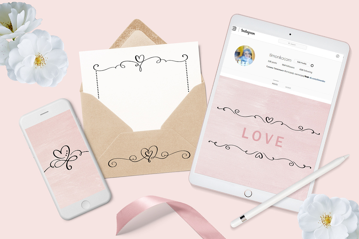 Valentine dividers and frames SVG, an Object Graphic by Happy Letters (Photo 5 of 5)
