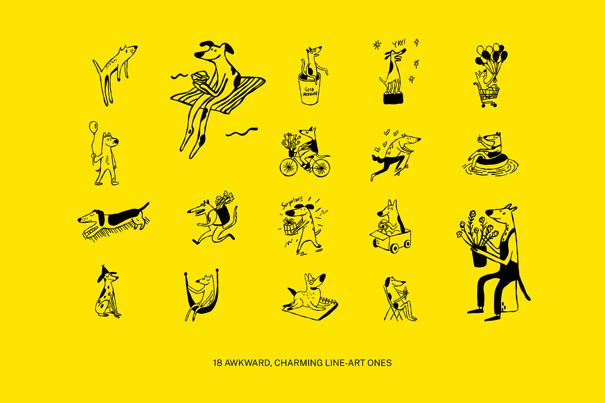 WOOFIX: 37 Vector Dogs, an Animal Illustration by Veyla (Photo 5 of 9)