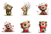 Whimsical Spring Teddy Bear Clipart, an Illustration by CreationArt (Thumbnail 4 of 7)