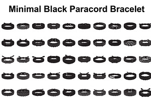 Minimal Black Paracord Bracelet, a Graphic by hafijul