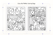 Cute Farm Animals Coloring Page, an Animal Illustration by Coco Bloom (Thumbnail 2 of 4)