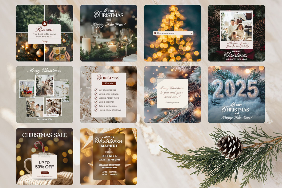 Bright Christmas Instagram Templates, a Social Media Template by InstaDesignPro (Photo 10 of 10)