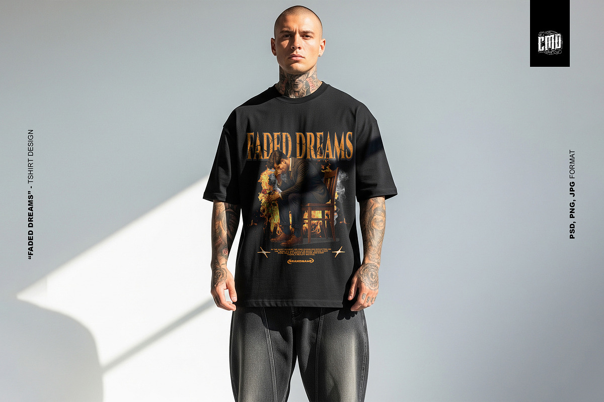 FADED DREAMS - T-Shirt Design, an Object Graphic by Cmd Project (Photo 8 of 10)