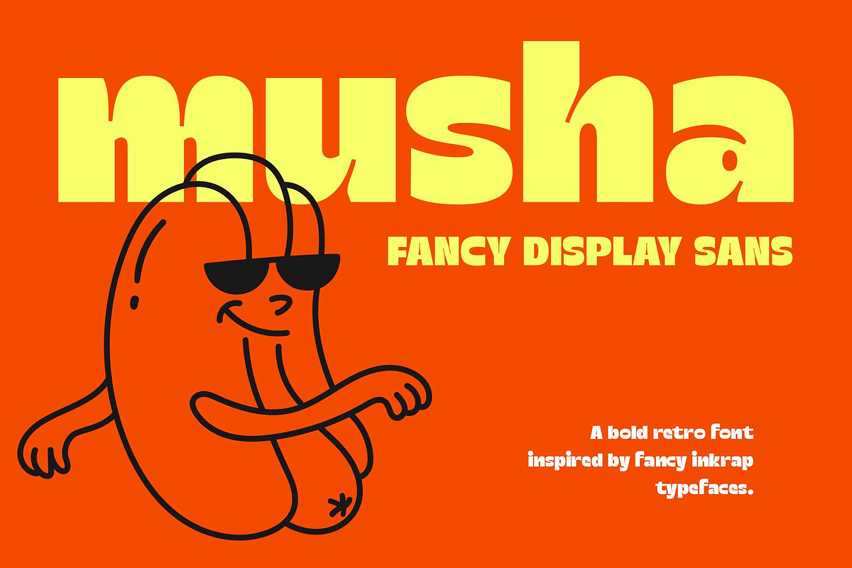 Musha - Bold Display Sans, a Sans Serif Font by Arterfak Project (Photo 1 of 14)