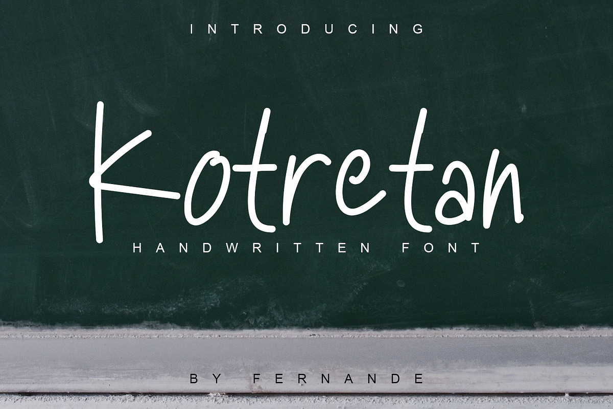 Kotretan Handwritten Font, a Handwritten Font by Fernande (Photo 1 of 5)