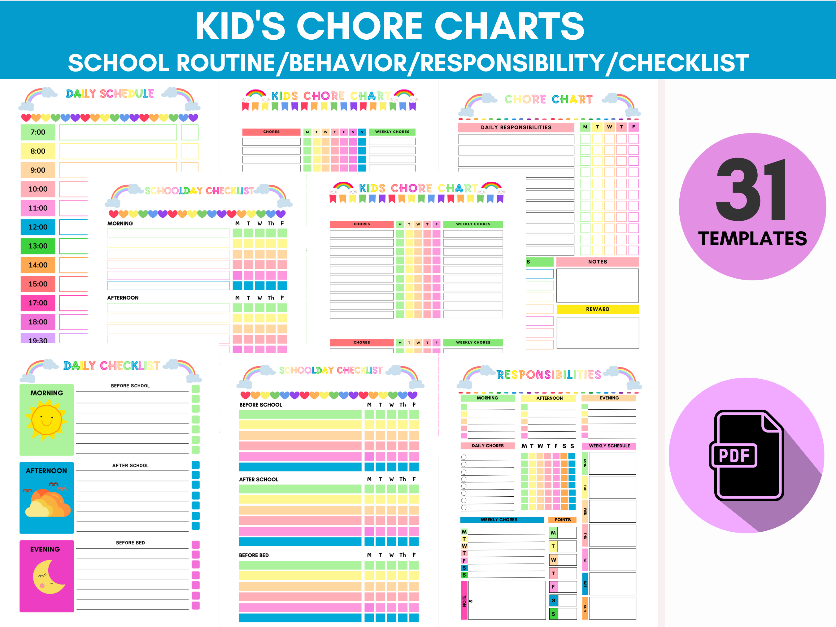 Kids Chore Charts,Behavior Chart