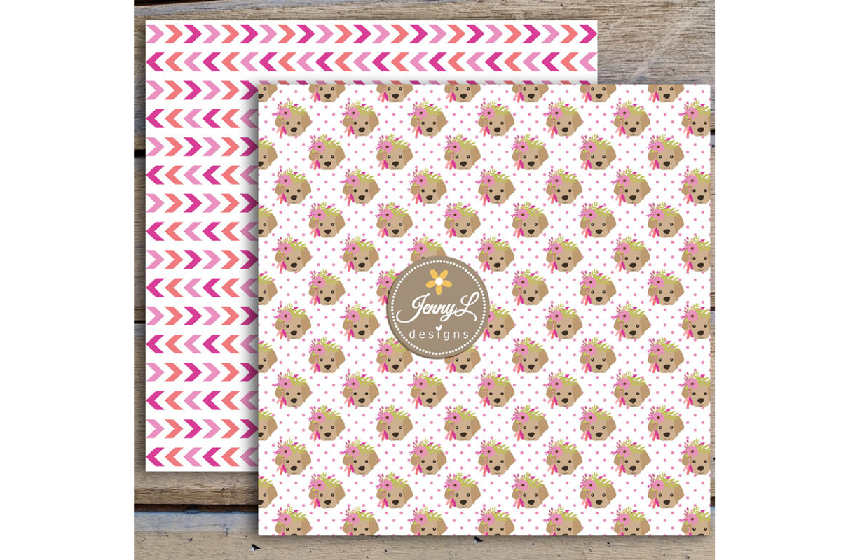 Boho Dogs Digital papers & Clipart, an Animal Illustration by JennyL Designs (Photo 5 of 6)