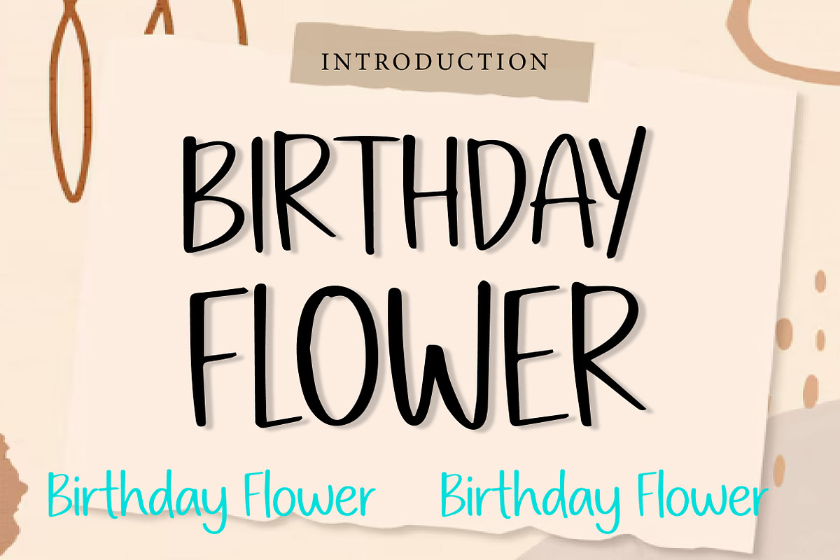 Birthday Flower, a Handwritten Font by Wow Magic (Photo 1 of 3)