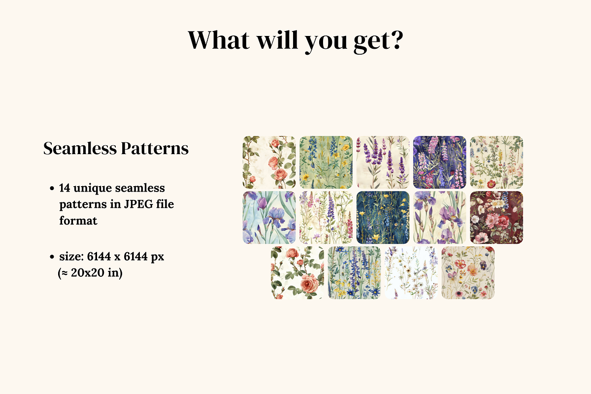 Provence Floral Patterns, a Pattern Graphic by Ninterints (Photo 2 of 22)