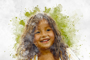 Watercolor Portrait Photo Effects