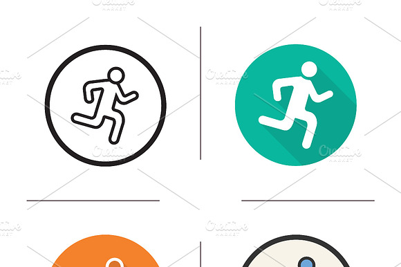 Running Man Icons. Vector
