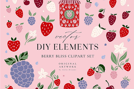 Vector clipart set berry, an Illustration by fashionaddict