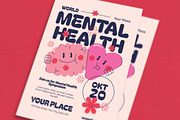Retro World Mental Health Flyer, a Flyer Template by VectorVactory (Thumbnail 3 of 3)