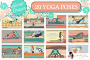 YOGA POSES SET 20 HAND-DRAWN ASANAS, a Healthcare Illustration by Lauren Lesley Studio (Thumbnail 1 of 2)