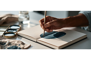 Artist Hand Painting Watercolor, an Arts & Entertainment Photo by piter.goskov