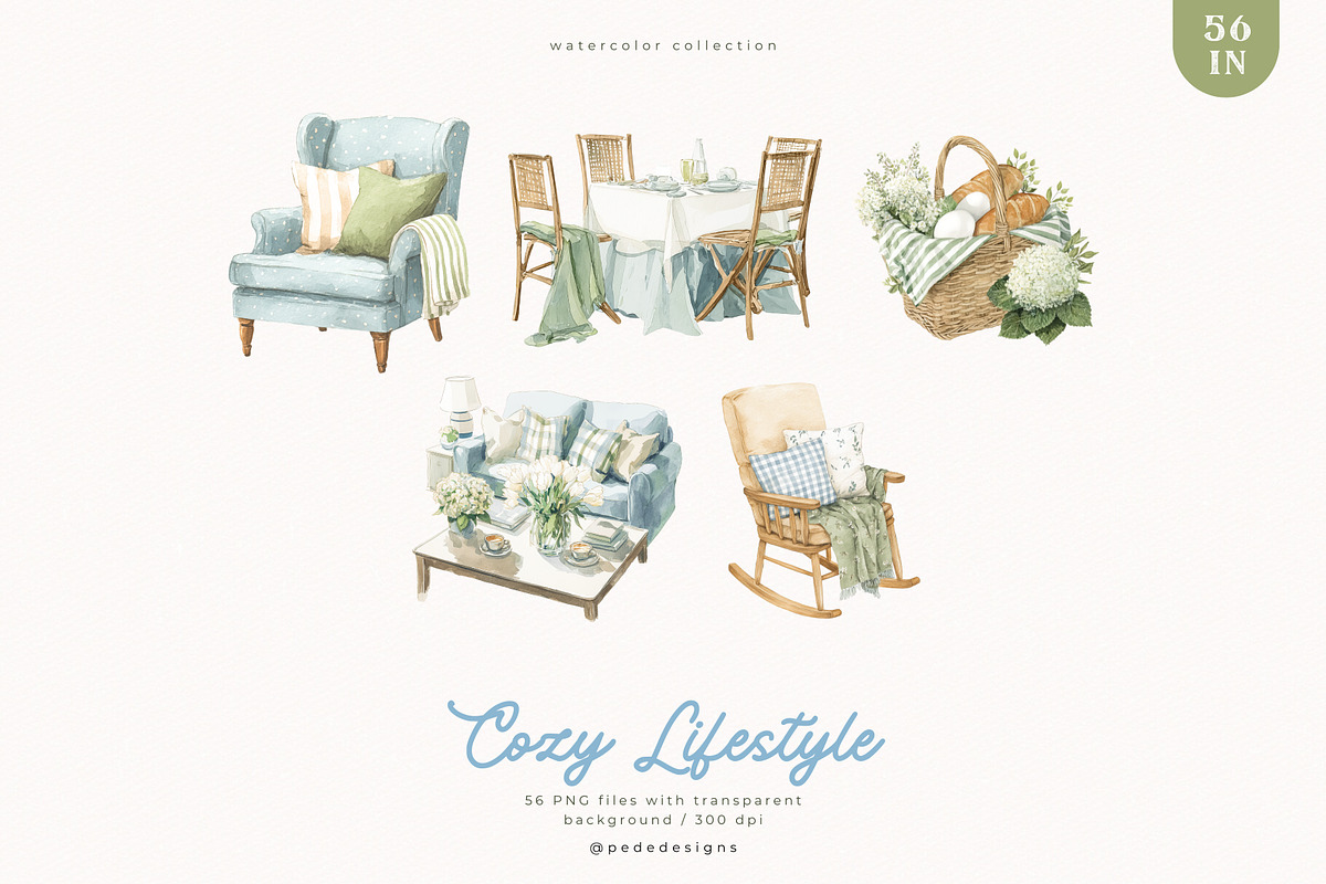 Cozy Lifestyle Collection, a Decorative Illustration by PeDe Designs (Photo 8 of 19)