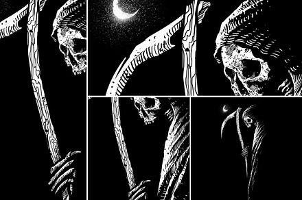 Ferocious Grim Reaper Merch Design, an Illustration by Design by sebrodbrick