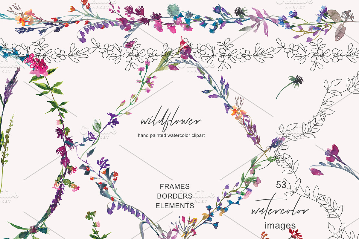 Watercolor Wildflower Clipart, an Illustration by Patishop Art (Photo 4 of 9)