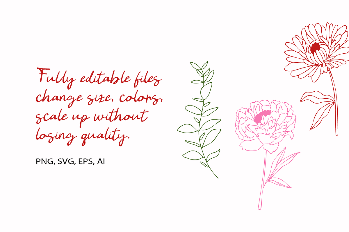 Botanical Line Art Logo Elements V1, a Texture Illustration by Kaya Fonts (Photo 6 of 19)