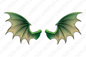 Bat Dragon Devil Demon Vampire Wings, a Decorative Illustration by Christos Georghiou