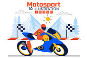 10 Motorcycle Racing Illustration, a Sport Illustration by denayunebgt (Thumbnail 1 of 4)
