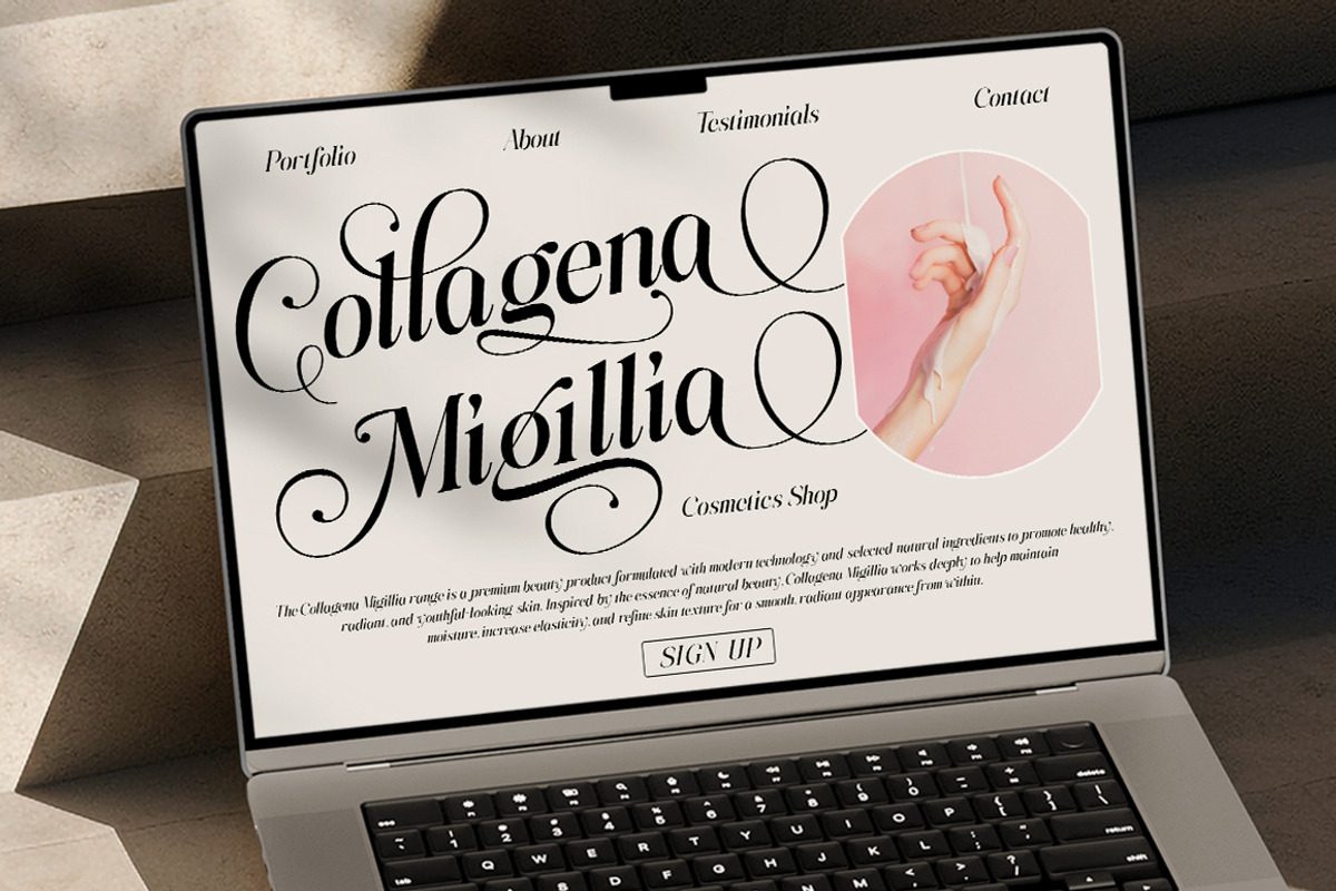 Megivia Calligraphyc Serif | 6 Fonts, a Serif Font by IM Studio (Photo 3 of 12)