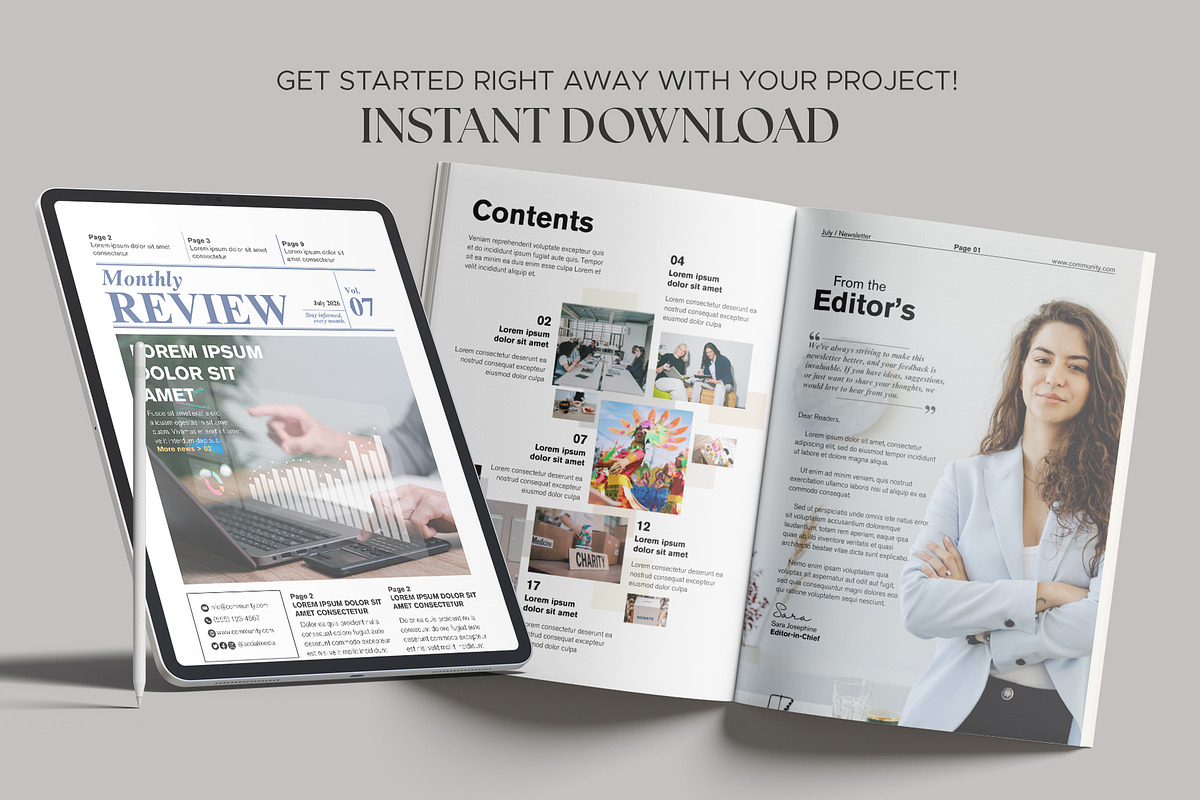 All-Purpose Newsletter Template, a Magazine Template by Oshin Design (Photo 4 of 8)