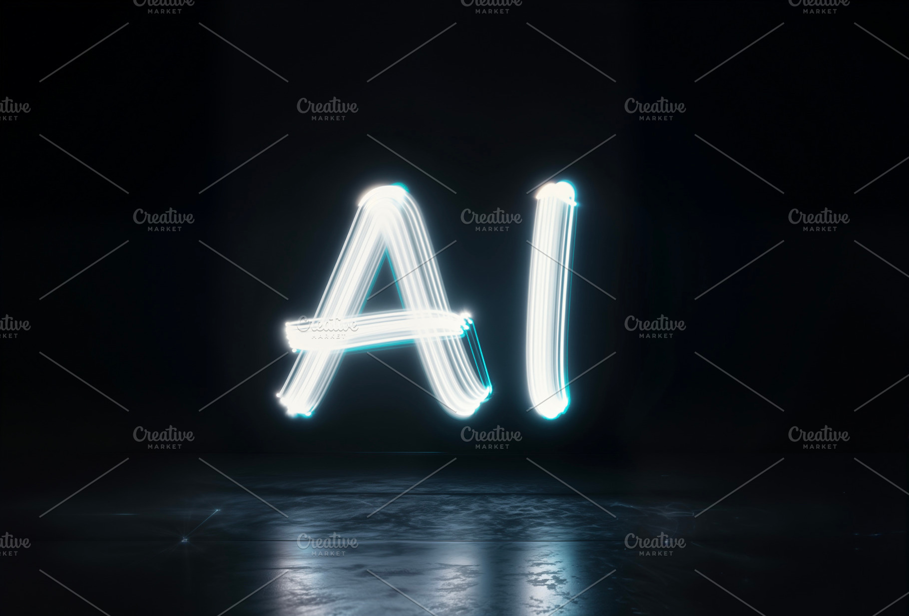 AI Light Trails on Black Background, a Photo by rarrarorro