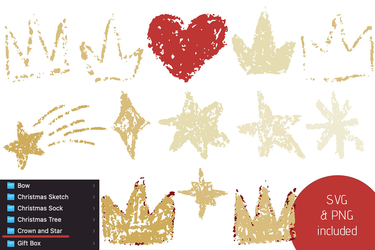 Crayon Christmas. Chalk Texture SVG, an Object Graphic by MariiaVD (Photo 6 of 8)