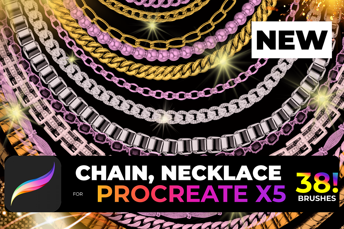 38! Chain, Necklace for PROCREATE X5, a Brush Add-On by Graphics Resources (Photo 7 of 8)
