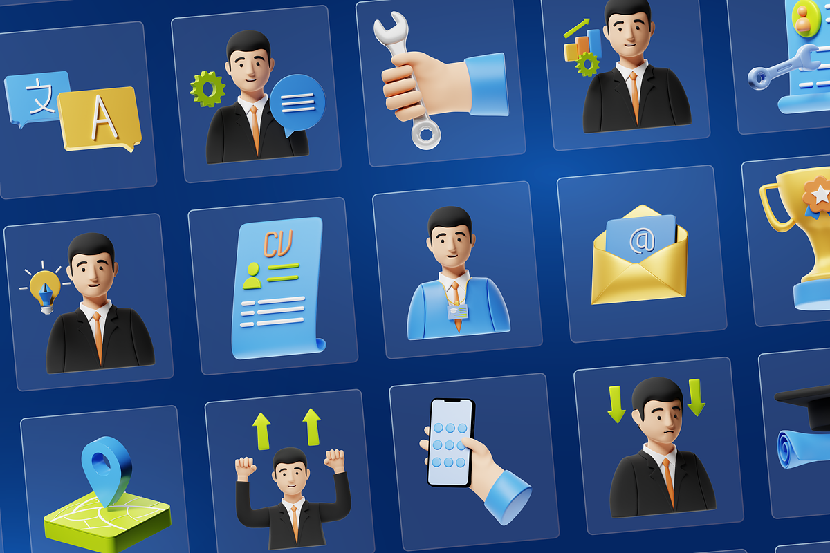 3D Resume Icons, an Object 3D Model by Flat Icons (Photo 7 of 8)