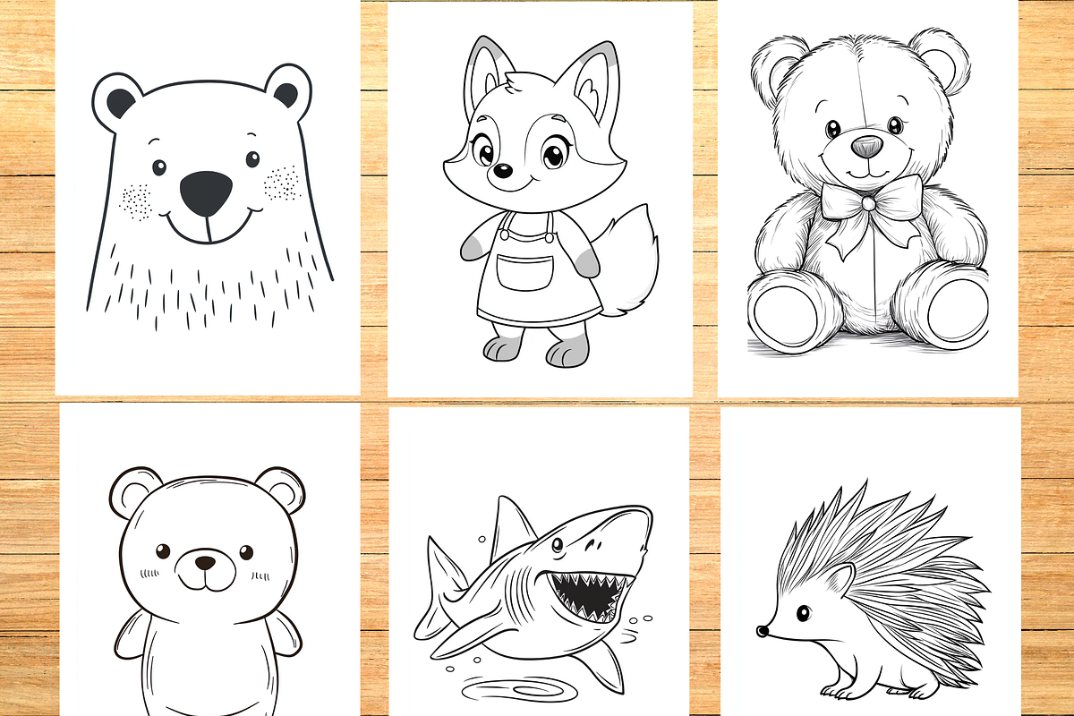 Cute Baby Animal Coloring Books, an Animal Illustration by LA Design (Photo 2 of 10)