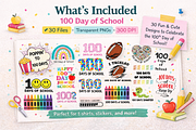 100 Days of School PNG Bundle, an Object Graphic by MIRoots Design Studio (Thumbnail 4 of 5)