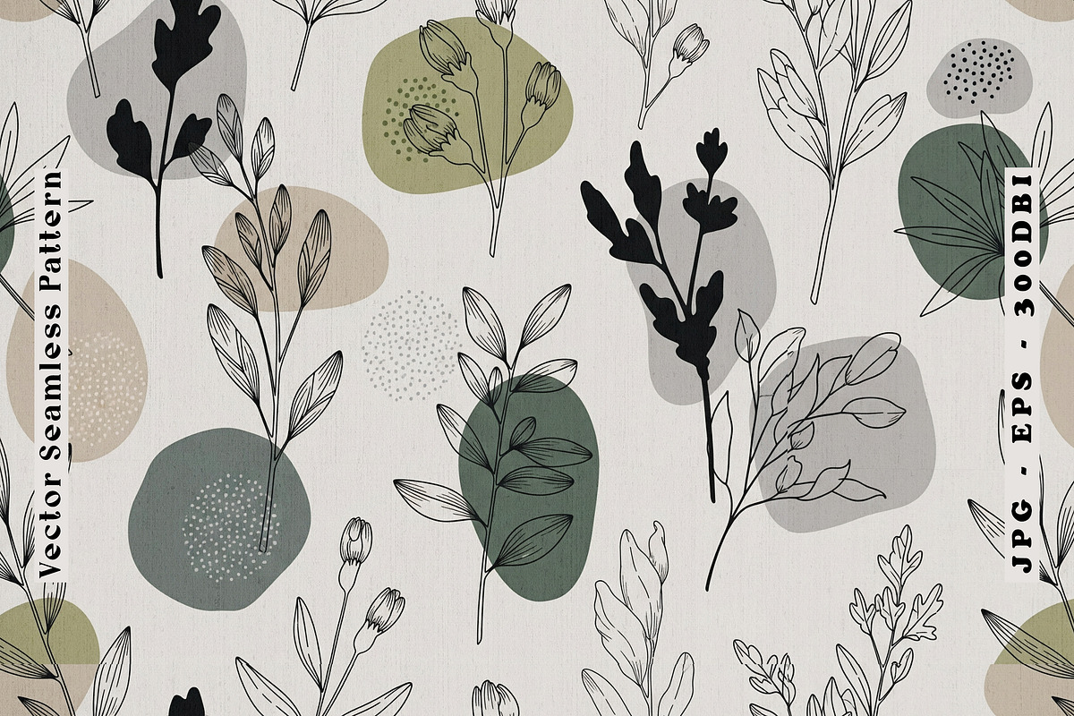 Minimal Botanical Seamless Vector, a Pattern Graphic by one-touch (Photo 1 of 10)