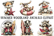 Summer Woodland Animals Clipart, an Illustration by OK Design (Thumbnail 2 of 6)