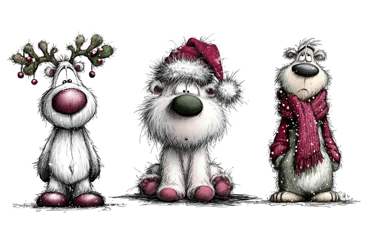 Christmas Whimsical Bear Clipart, an Illustration by Dream Creation (Photo 5 of 6)