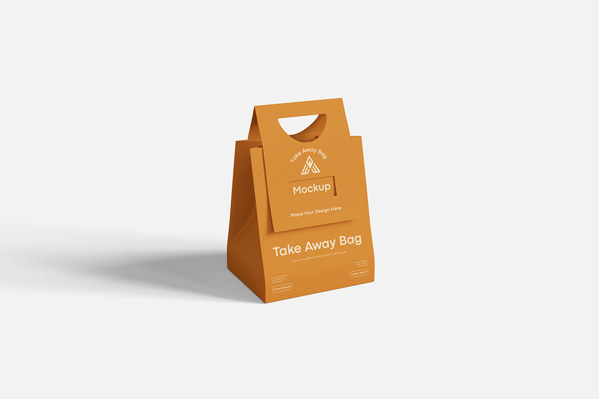 Take Away Bag Mockup, an Advertising Mockup by Indah (Photo 3 of 6)