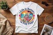 Life Is Better In Flip Flops PNG, a Seasonal Illustration by Pixels.Craft (Thumbnail 3 of 8)