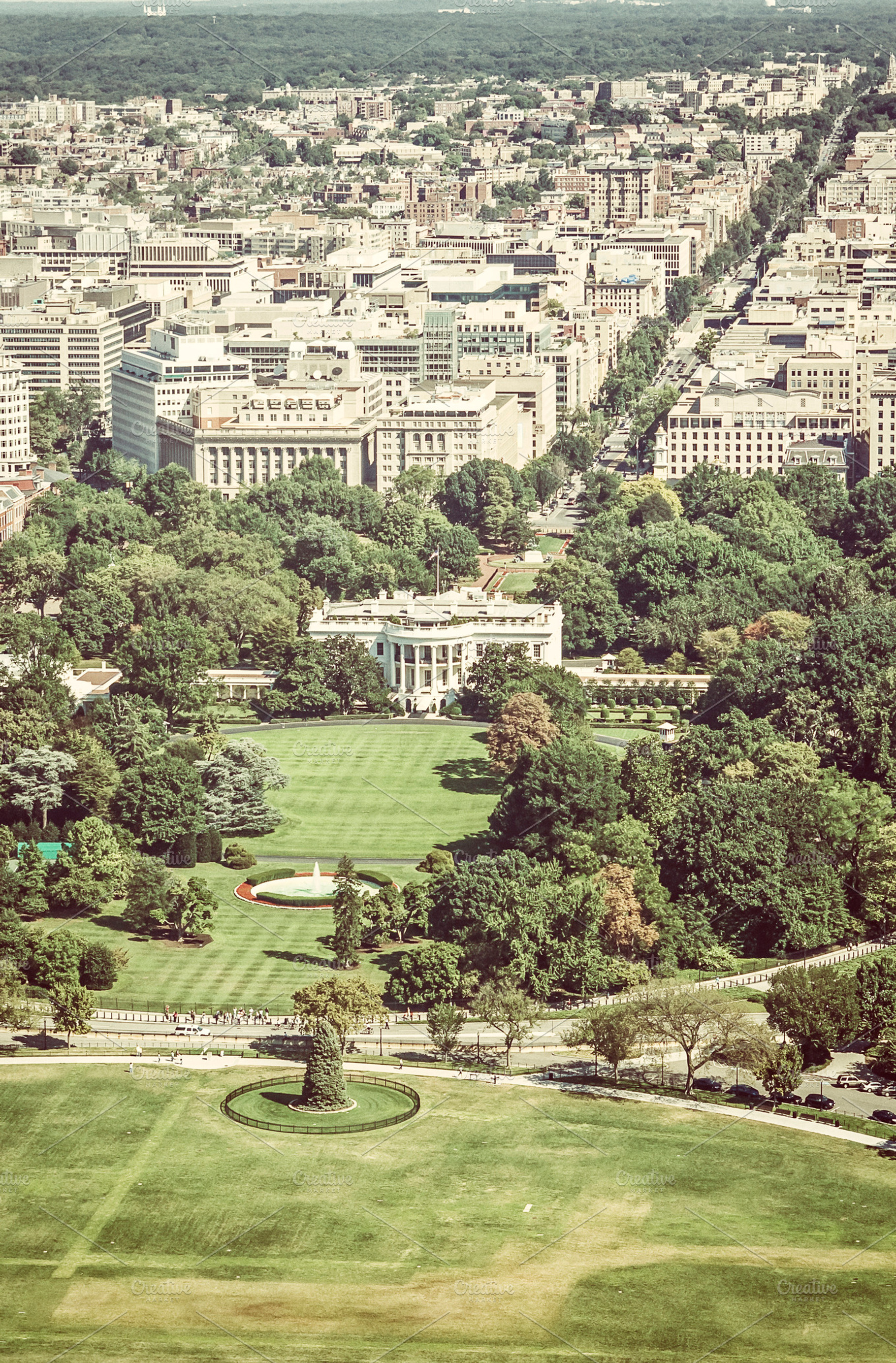 High angle view on washington DC